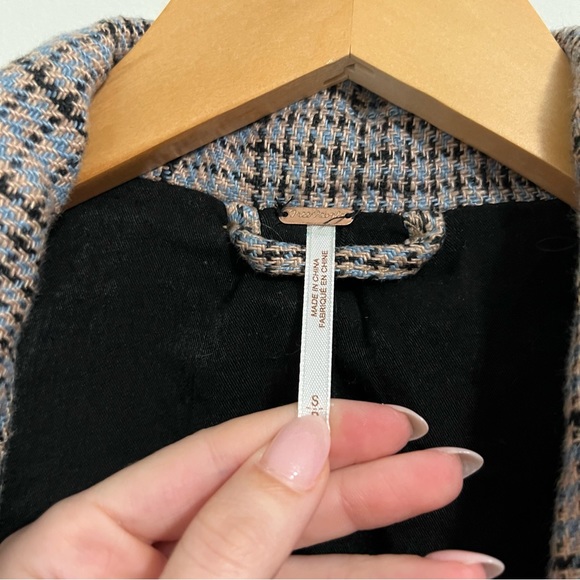 Free People Chess Plaid Linen Blazer - Picture 5 of 12